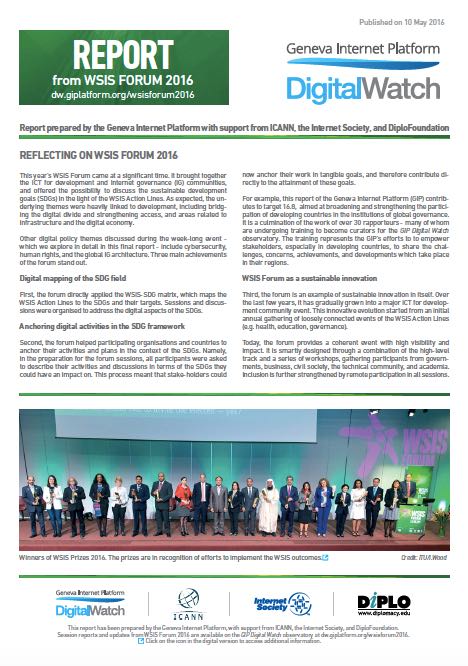 GIP WSIS Forum Report 2016 screenshot