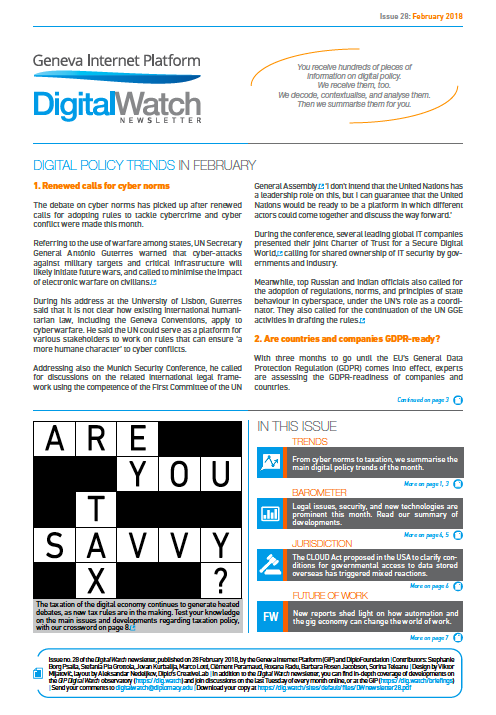 Issue 27 - Geneva Digital Watch newsletter