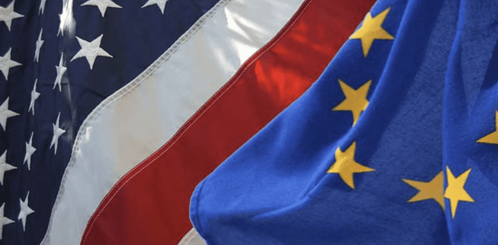 Flag of the USA and the EU