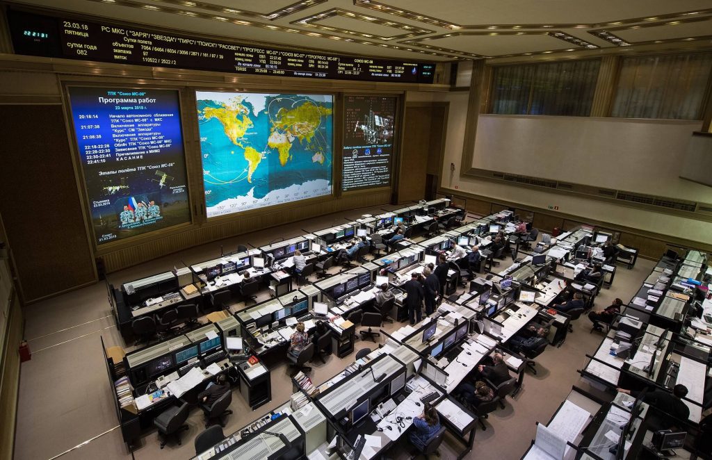 A hacking group affiliated with Anonymous tweeted it had ‘shut down the Control Center’ of Russia’s Space Agency Roscosmos. But Roscosmos’ chief denied the reports. Photo: The Control Station of Russia's Space Agency Roscosmos, March 2018 (credit: NASA/Joel Kowsky)