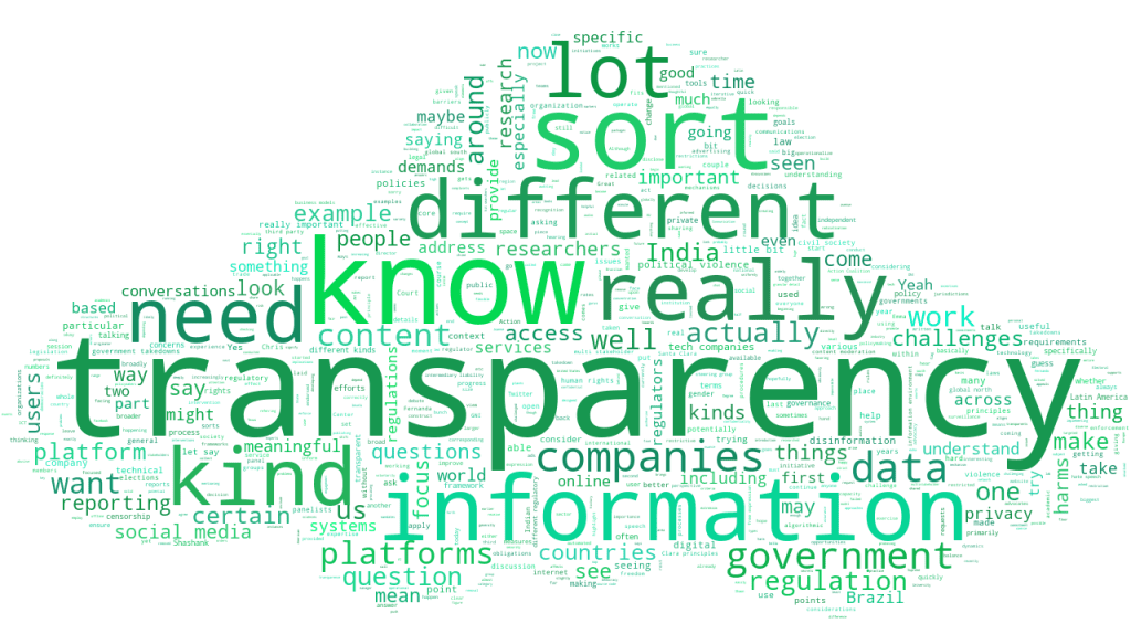WS406 WORDCLOUD Meaningful platform transparency in the Global South IGF2022