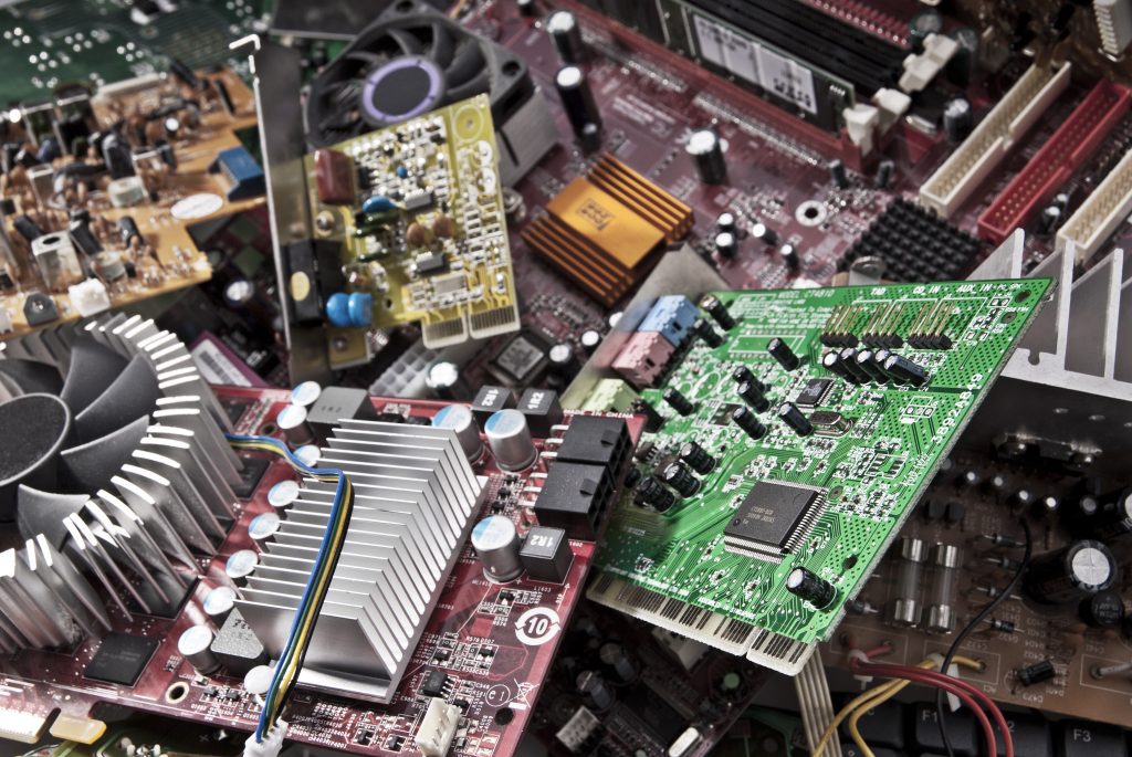 A large amount of electronic waste