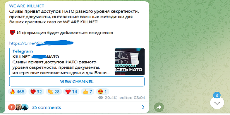 KillNet Nato hack